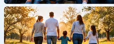 Family walking outdoors